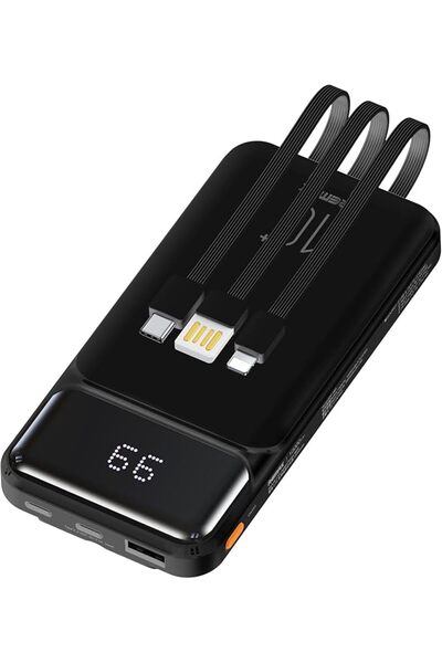Remax Με ενσωματωμένα καλώδια και LED οθόνη RPP-683 Powerbank 10000mAh