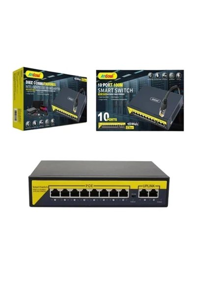 Andowl Διακόπτης PoE δικτύου 10 θύρες 1000Μ - 10 Port smart switch POE networ...