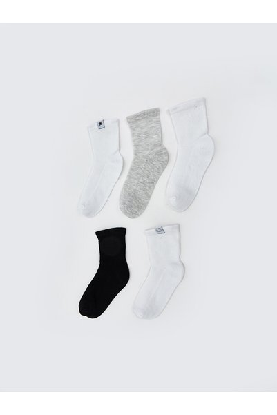 LC Waikiki Lcw Dream White Plain Girls' Socks with Nevavm Difference