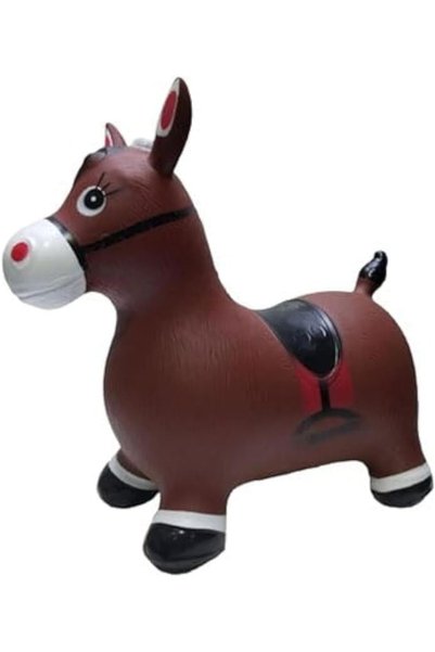Generic Bouncy Horse Inflatable Bouncy Horse for Kids, Brown, PVC and Foam, C...