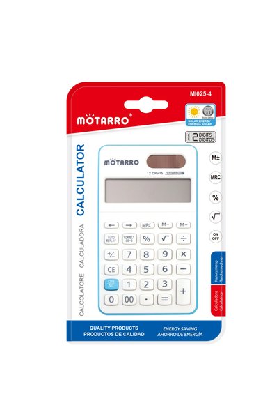 OEM Αριθμομηχανή ηλιακή 12 ψηφίων 7x12 εκ. Motarro MI025-4