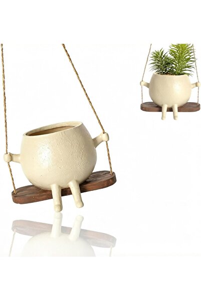 Generic Resin Decorative Hanging Face Planter Pot Multipurpose Flower