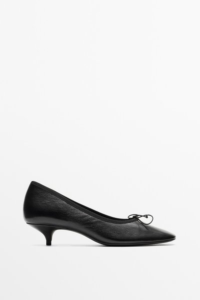 Massimo Dutti Deri topuklu babet