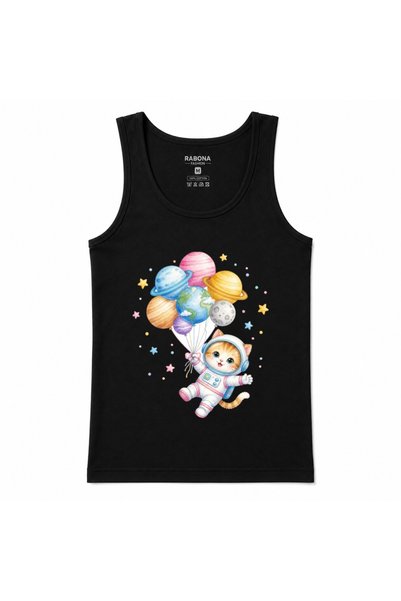 Rabona Fashion Cosmic Kitty Adventure – Cute Astronaut Cat & Planet Balloons ...