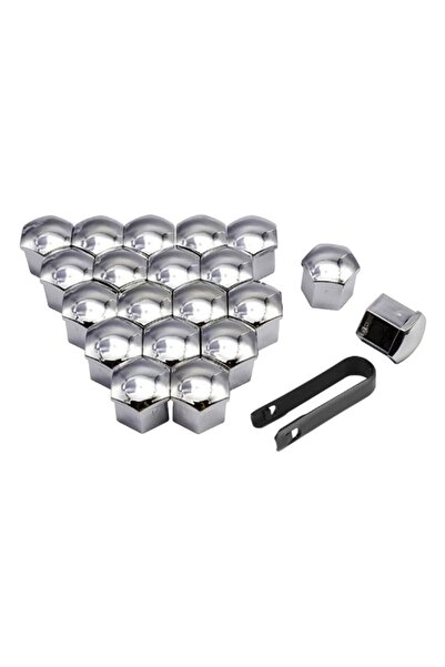 OEM Καπάκια μπουλονιών τροχών 17 mm ασημί σετ 20 τεμαχίων W15696-1