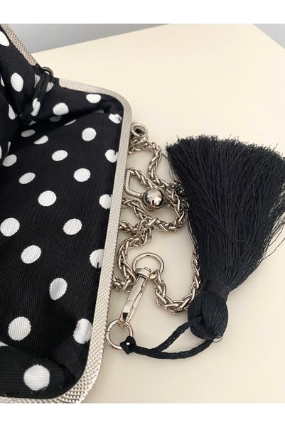 Arzu Demir 23X15 cm Black Linen Hand Embroidered Vintage Style Bag. Embroidery 100% Handmade