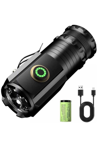 OEM Επαναφορτιζόμενος φακός LED IP67 με μέγιστη φωτεινότητα 1800lm μαύρο BL-F...