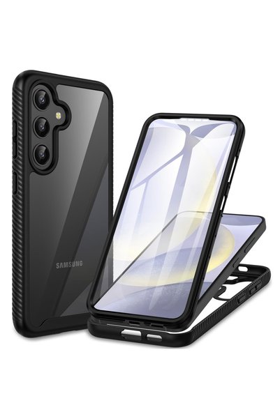 ERBORD Husă pentru Samsung Galaxy S24, antișoc, cu folie, neagră