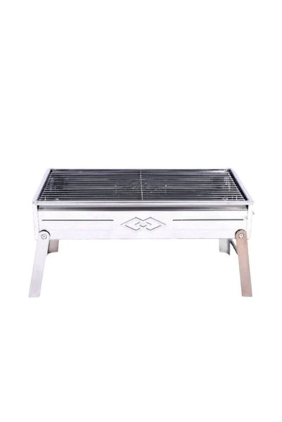 OEM Φορητή ψησταριά κάρβουνου για BBQ 45×22.5εκ. ασημί KMT Style