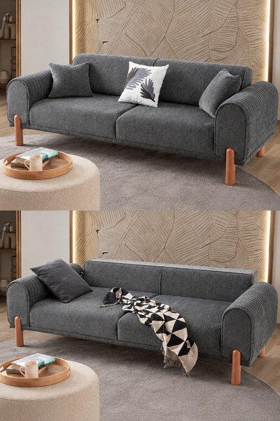 EDSY HOME Armoni 3'lü Koltuk Antrasit