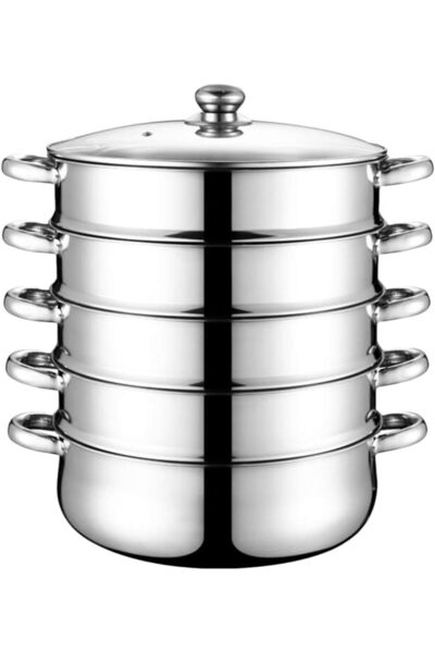 Generic Stainless Steel Steamer Pots, 5 Tier Steamer Cooking Pots, Steam Soup...