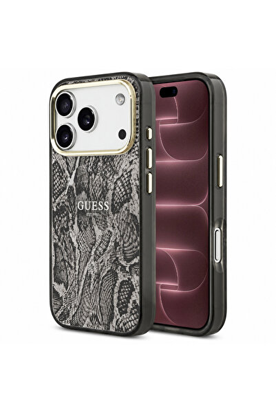 Guess iPhone 17/18 Pro Max Θήκη MagSafe με σχέδιο Python, Μαύρο