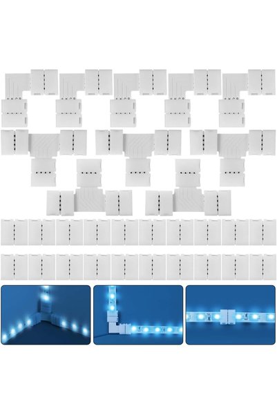 Generic 30 قطعة من موصلات LED RGB ذات 4 دبابيس، محولات بدون لحام وبدون فجوات ...