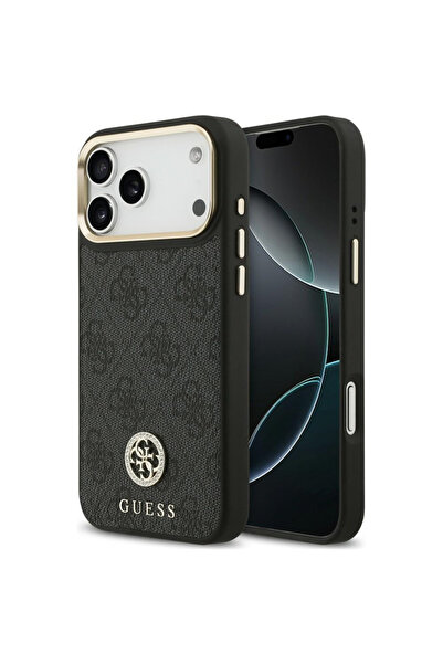 Guess iPhone 17/18 Pro Max 4G Θήκη MagSafe με λογότυπο στρας, Μαύρο
