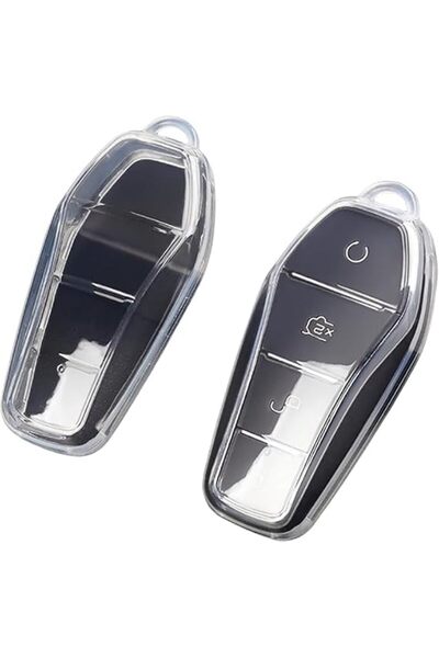 lunirawear قطعتان من غطاء مفتاح السيارة الشفاف الرقيق المتوافق مع BYD، غلاف ح...