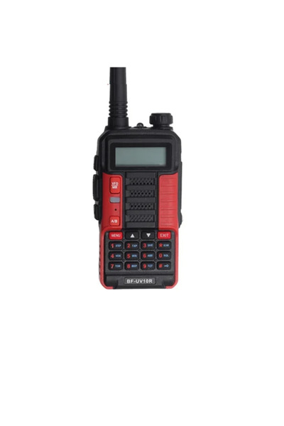 BAOFENG Ασύρματος φορητός πομποδέκτης VHF - UHF 10W BF-UV10R μαύρο/κόκκινο
