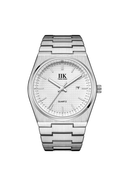 OEM Ανδρικό ρολόι καρπού Quartz αδιάβροχο ανοξείδωτο ασημί/Λευκό IIK 1380