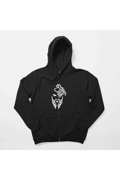 CrowsGate سويت شيرت هايكو سيبكين الجديد ذو القلنسوة باللون الأبيض والأسود مع ...