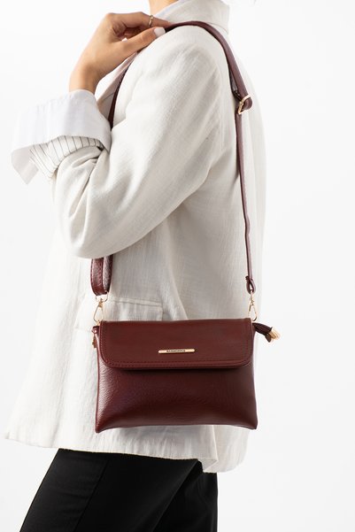 Sanmorris Women's Multi-Compartment Crossbody Shoulder Bag with Flap S-1451