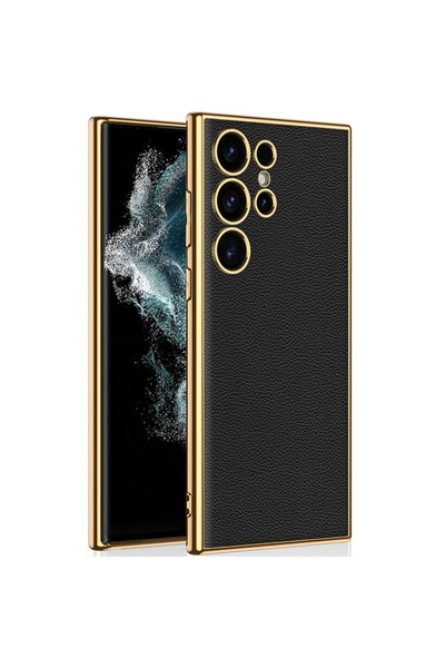 GKK Husă pentru Samsung Galaxy S24 Ultra, Electro Frame Leather cover, negru