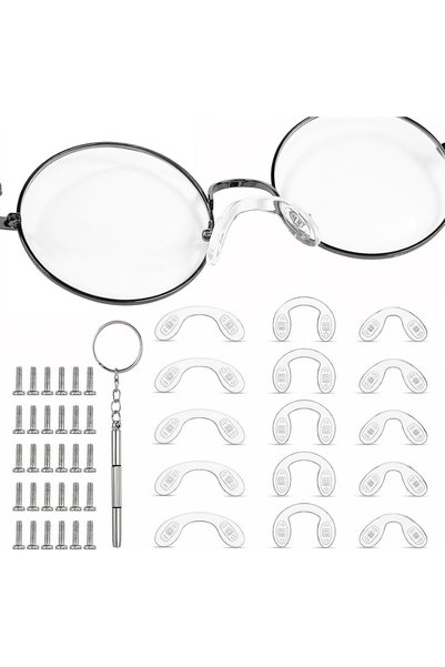Generic 15 PCS Silicone Eyeglasses Nose Pads Replacement Kit, U-Shaped Transp...