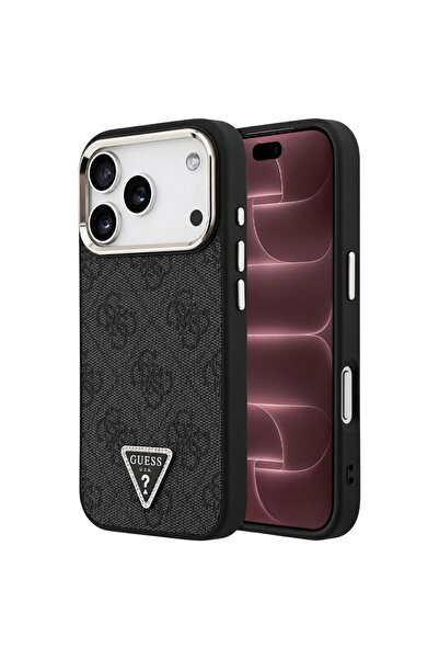 Guess iPhone 17/18 Pro Max 4G Θήκη MagSafe με Λογότυπο Τριγώνου, Μαύρο