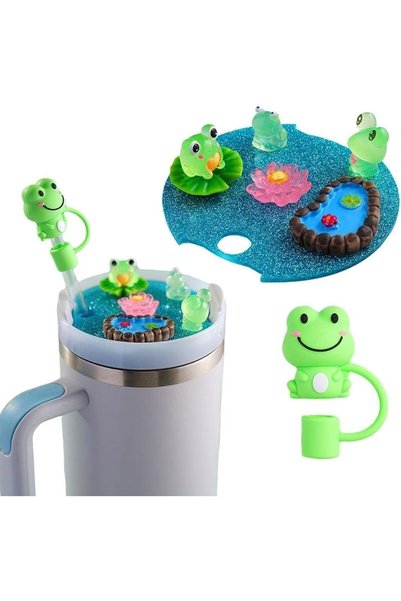 Generic Stanley Cup Accessories Set, Cute Frog Cup Lid Compatible with Stanle...
