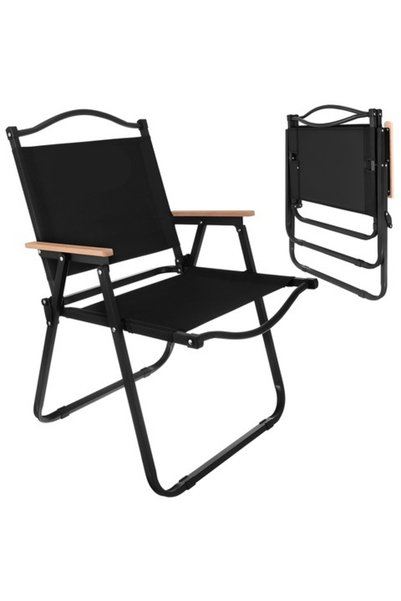zola Folding garden chair, cast iron frame, Oxford fabric, wooden armrests, 1...