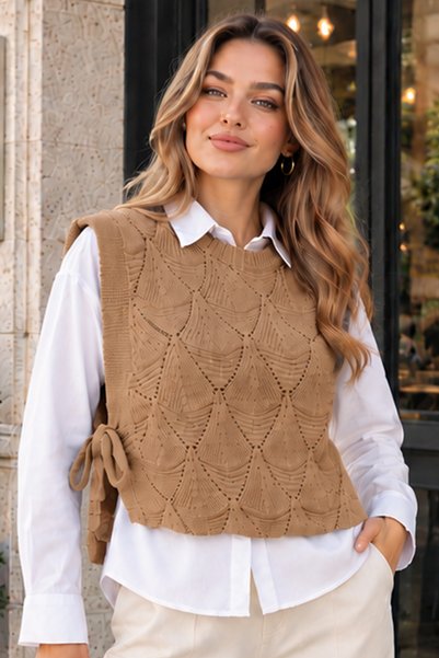 benguen Patterned Knitwear Sweater N520 Camel