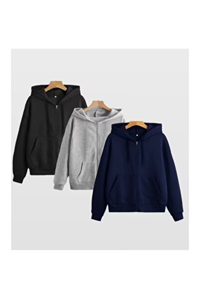DAXİS Sportwear Company 3-Pack Advantageous Package Unisex Zippered Hooded Sw...