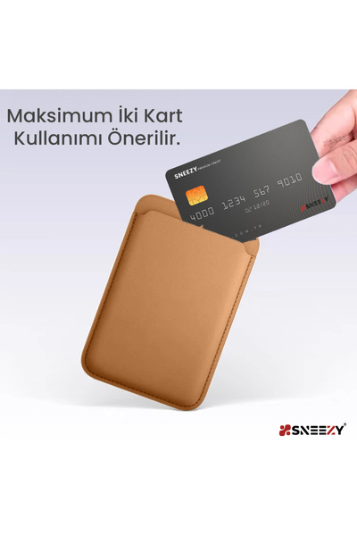 Sneezy iPhone 18 Pro -18 Pro Max Compatible First-Class Magsafe Wallet Magsafe Leather Card Holder