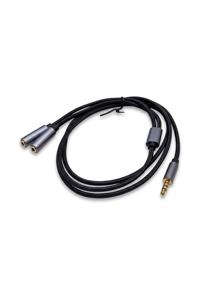 KEEPRO 3.5mm Headphone and Microphone Combiner Converter Braided Cable 1m