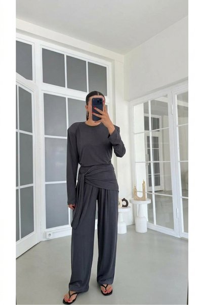 solena sln Women's Padded Blouse with Elastic Waist and Tie Detail, Shalwar D...