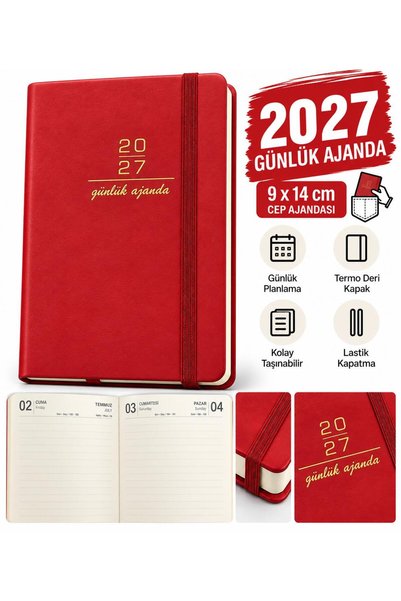 Pars 2027 Termo Deri Lastikli Günlük Cep Ajandası 9*14
