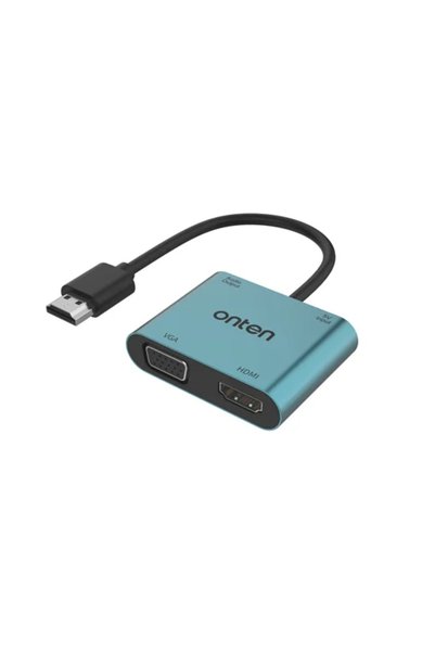 OEM Πολυαντάπτορας 4 σε 1 HDMI + VGA με Έξοδο Ήχου Πράσινο OTN-5166HV
