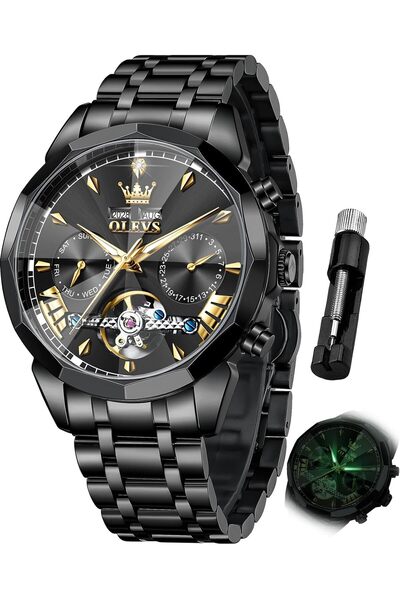Generic Men Automatic Watch Skeleton 5 Hands Mechanical Classic Luxury Multi ...