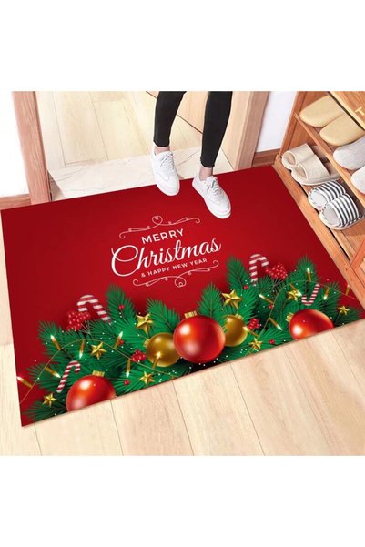 OEM Χριστουγεννιάτικο χαλάκι πόρτας 60x40 εκ. Merry Christmas 87087