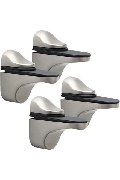 NALACAL Adjustable Glass Shelf Bracket, Zinc Alloy Glass Clamp Wall Mount Flo...