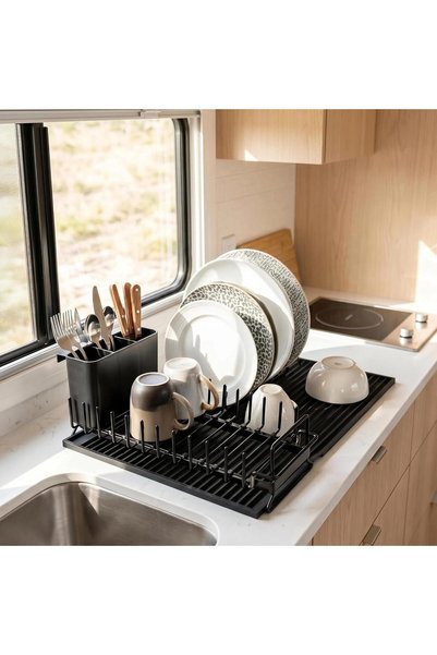 Generic Expandable & Collapsible Dish Drying Rack for Over The Sink and in Si...