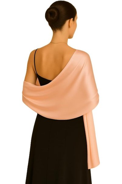 SHANLING Shanlin Silk Feel Long Satin Patterned & Solid Color Scarves for Wom...