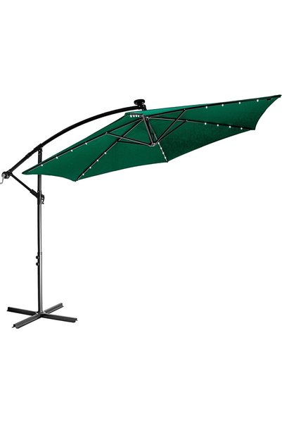 STILISTA Umbrela de soare cu led-uri, diametru 300 cm, verde