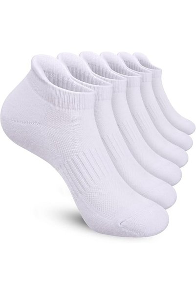 DIYANOO 3 Pairs Mens Socks,Anti-Blister Cushioned Breathable Running Cotton S...