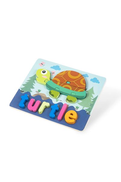 OEM Ξύλινο Εκπαιδευτικό Παζλ με Λέξη ”turtle” SDS-26080