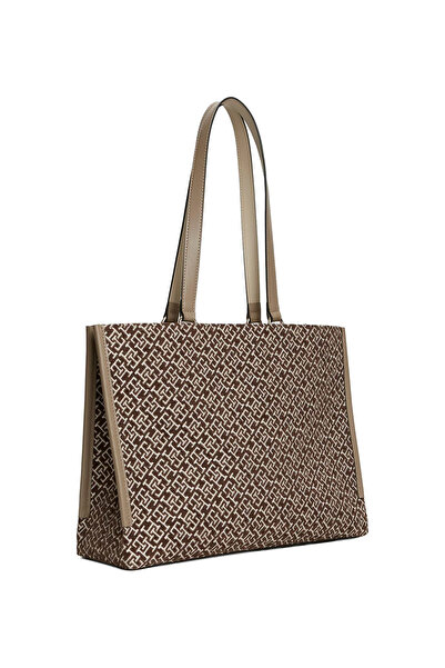 Tommy Hilfiger Kahverengi Kadın Tote Çanta TH JACQUARD TOTE