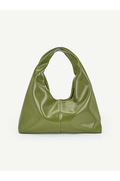 SHAKA Yağ Yeşili SHK356 Vintage,Yumuşak Form,Geniş Shopper,Kadın Kol ve Omuz Çantası