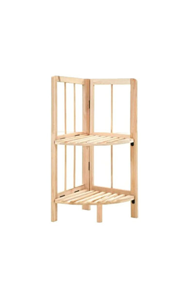 OEM Γωνιακή ραφιέρα δαπέδου μπεζ 28x26x60 εκ. ξύλινη - 31553