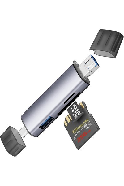 Generic قارئ بطاقات SD، قارئ بطاقات USB 3.0/USB C مزدوج المنفذ عالي السرعة، م...