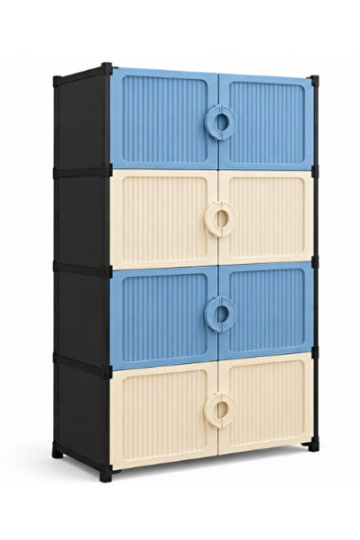 Amir Dulap de depozitare modular cu 8 uși și mânere, 4 niveluri, 63 × 32 × 12...