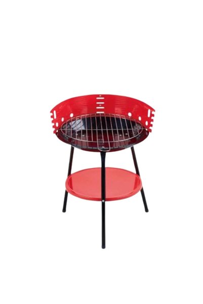 OEM Στρογγυλή φορητή ψησταριά κάρβουνου για BBQ 44×40εκ. κόκκινη KMT Style