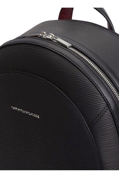 Tommy Hilfiger Siyah Erkek Sırt Çantası BUSINESS SAFFIANO DOME BACKPACK